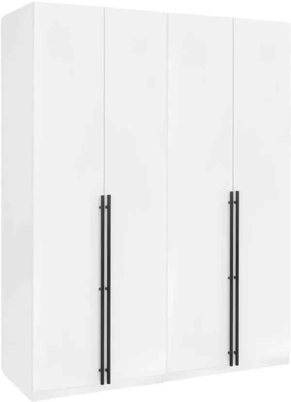 Rian Set of 2 Wardrobe Closets  with 1 Hanging Rod, 3 Shoe Shelves, and 1 Basic Shelf - White