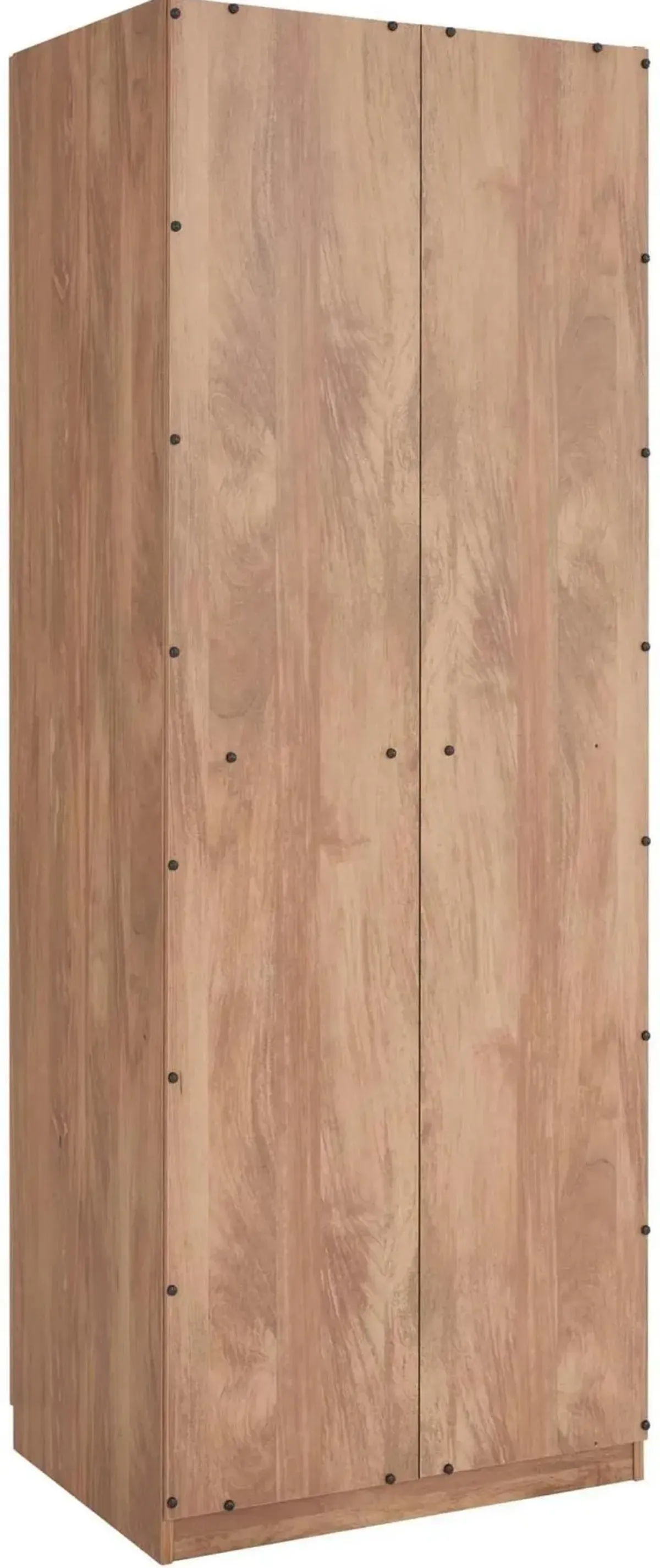 Rian Set of 3 Wardrobe Closets with 2 Hanging Rods, 4 Drawers, 3 Shoe Storage and 6 Shelves - Brown