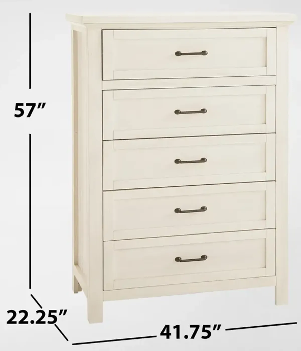 Miley 5-Drawer Chest - White