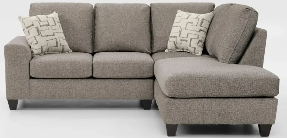 Canyon 2-Piece Loveseat Sectional with Chaise - Taupe