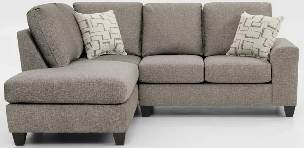 Canyon 2-Piece Loveseat Sectional with Chaise - Taupe