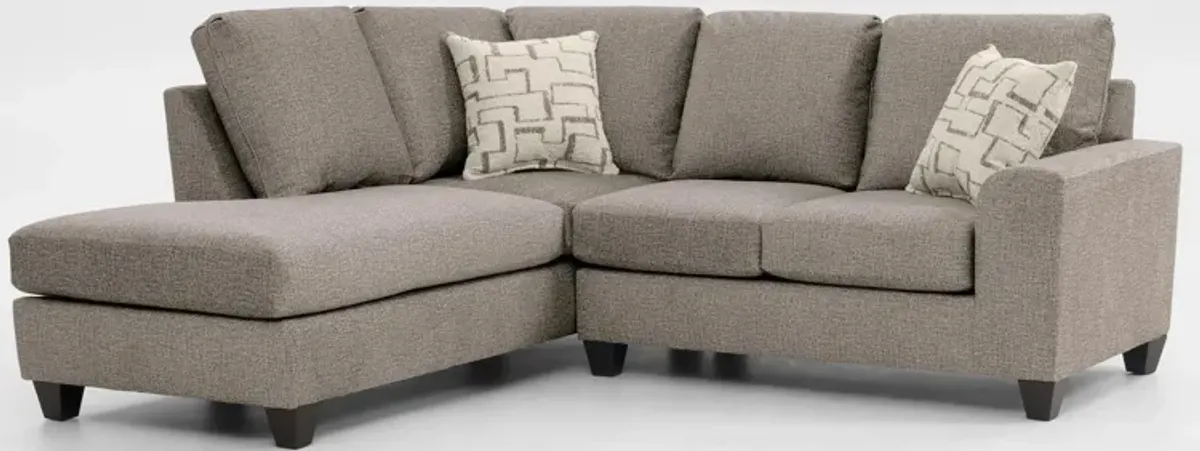 Canyon 2-Piece Loveseat Sectional with Chaise - Taupe