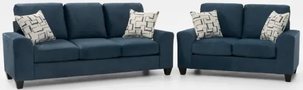 Canyon Sofa and Apartment Sofa Set - Navy