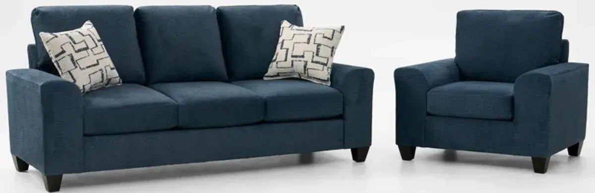 Canyon Sofa and Chair Set - Navy