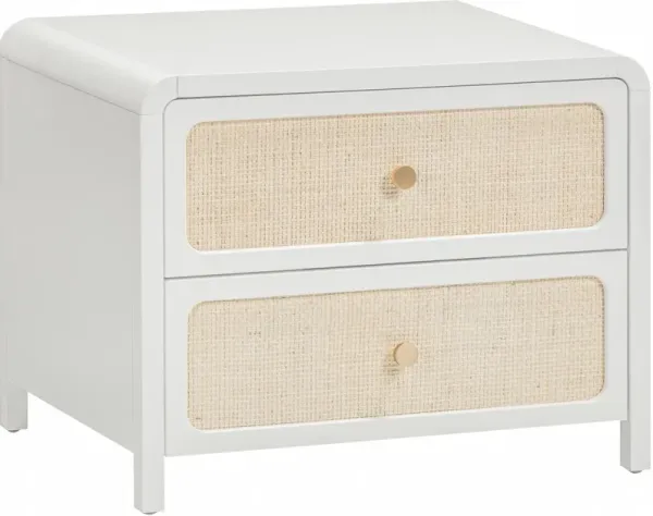 Hattie Rattan 2-Drawer Nightstand - White