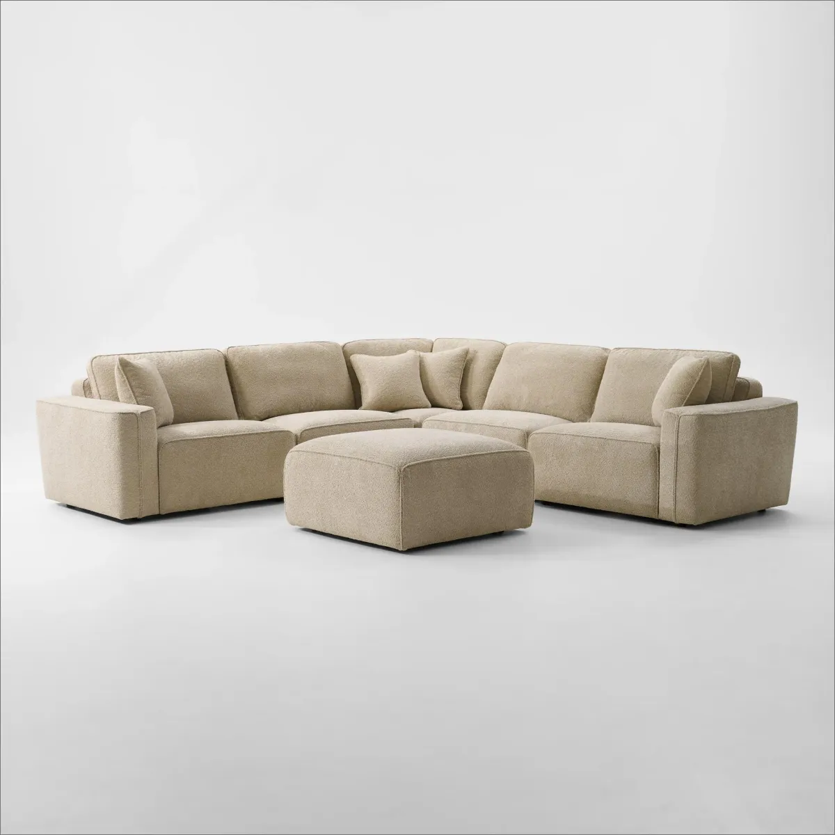 Modtech 5-Piece Sectional with Immersive Sound and Ottoman - Sand