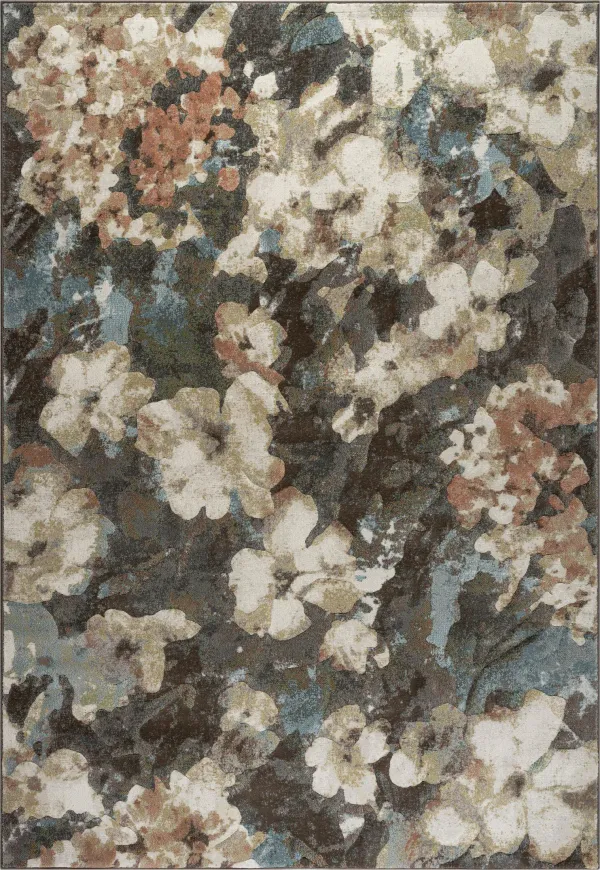 Monna 8' x 10' Area Rug - Brown, Charcoal and Teal