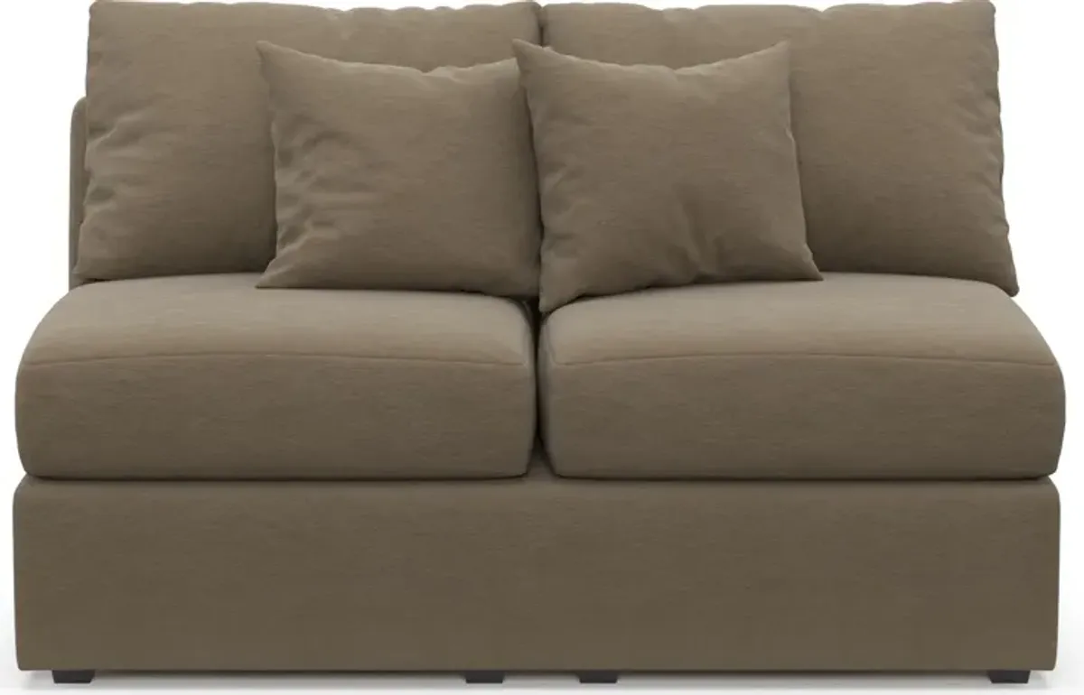 Nest Hybrid Comfort Armless Loveseat - Merrimac Brownstone