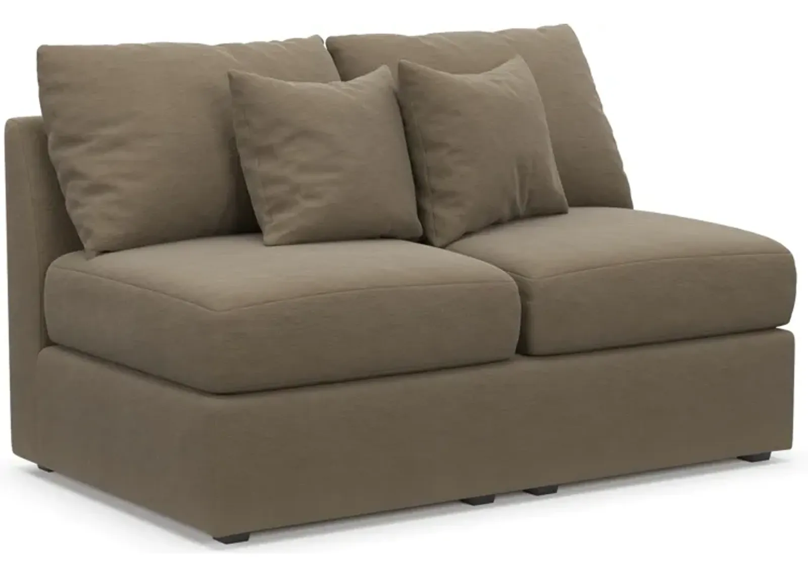 Nest Hybrid Comfort Armless Loveseat - Merrimac Brownstone