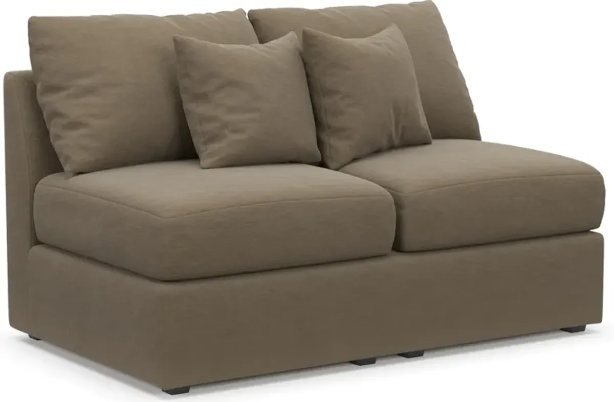 Nest Hybrid Comfort Armless Loveseat - Merrimac Brownstone