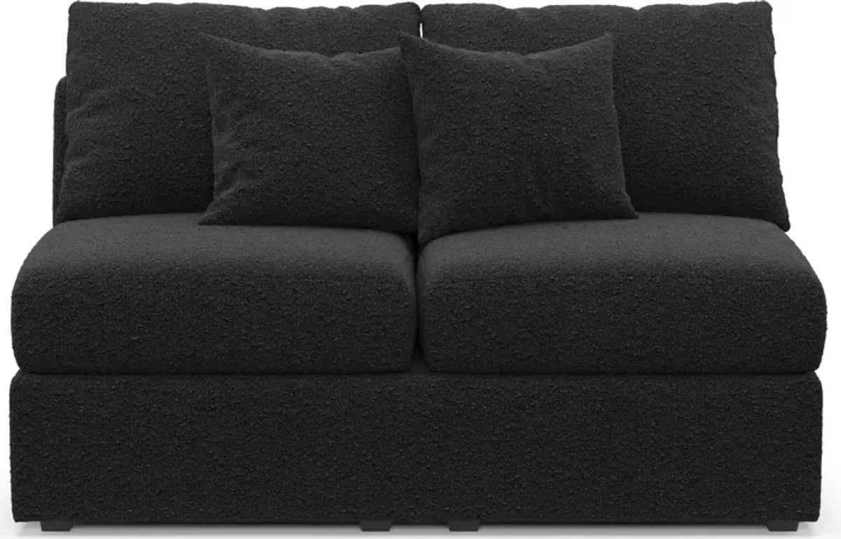 Nest Hybrid Comfort Armless Loveseat - Bloke Obsidian