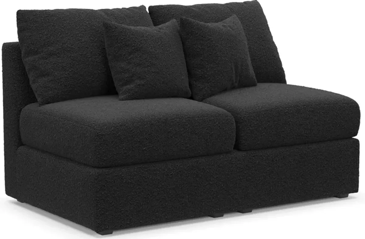 Nest Hybrid Comfort Armless Loveseat - Bloke Obsidian