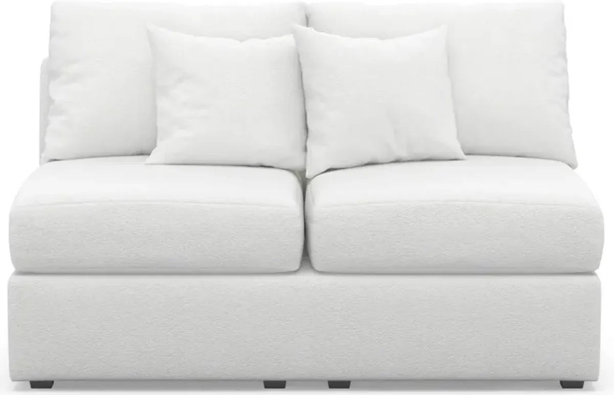 Nest Hybrid Comfort Armless Loveseat - Lovie Chalk