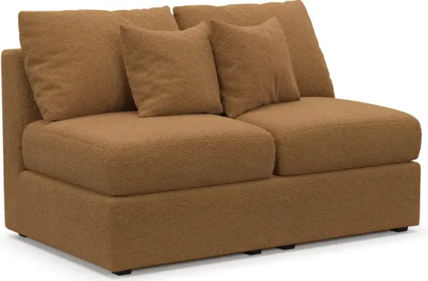 Nest Hybrid Comfort Armless Loveseat - Nora Camel