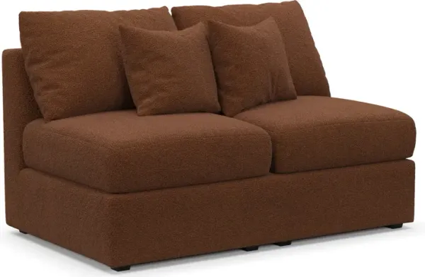 Nest Hybrid Comfort Armless Loveseat - Nora Chocolate