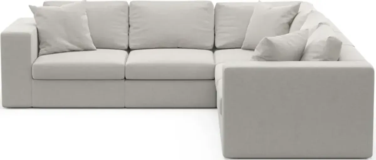 Collin Hybrid Comfort 5-Piece Sectional - Basker Dove