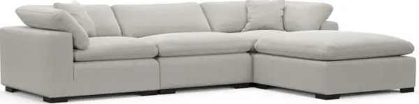 Plush Feathered Comfort 3-Piece Sofa and Ottoman - Basker Dove