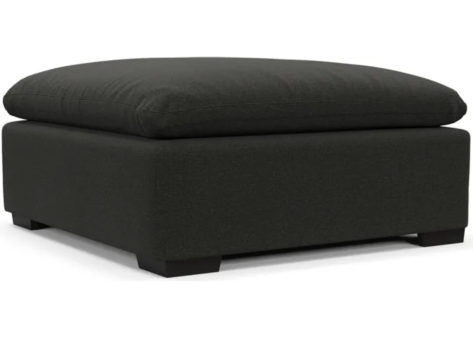 Plush Feathered Comfort Ottoman - Liv Onyx