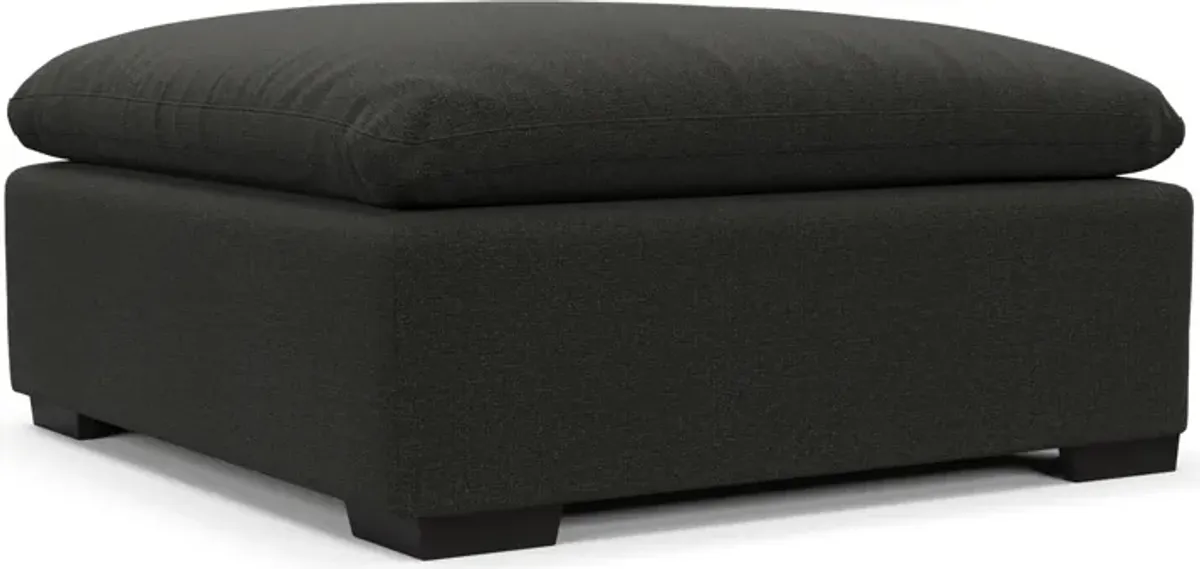 Plush Feathered Comfort Ottoman - Liv Onyx