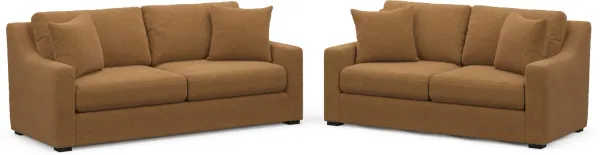 Dobson Foam Comfort 2 Pc. Living Room - Nora Camel