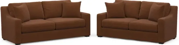 Dobson Foam Comfort 2 Pc. Living Room - Nora Chocolate