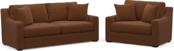 Dobson Foam Comfort 2 Pc. Living Room - Nora Chocolate