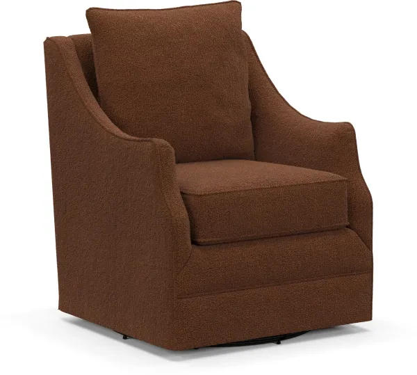 Mara Accent Swivel Chair - Nora Chocolate