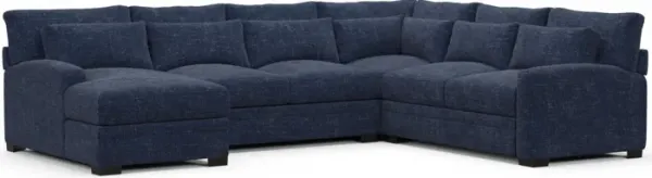 Boston Foam Comfort Sectional - Sundar Navy
