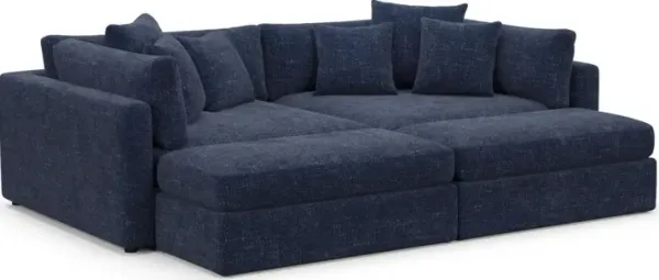 Sasha Foam Comfort Sectional - Sundar Navy