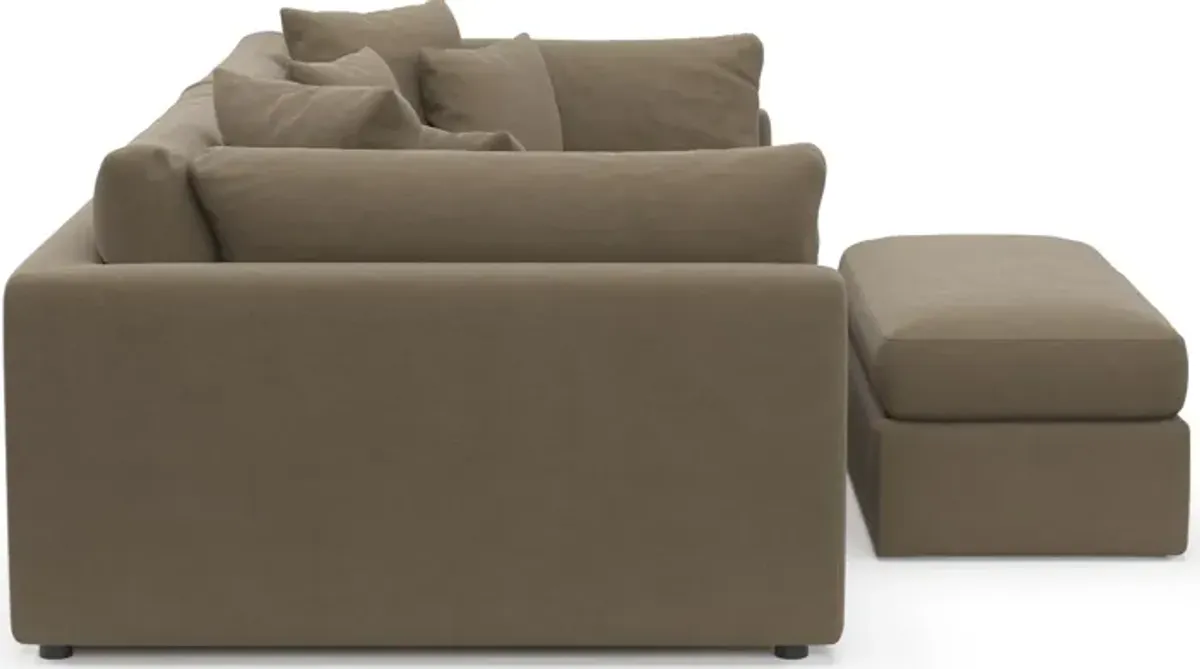 Haven Foam Comfort 2-Piece Media Sofa and Ottoman - Merrimac Brownstone