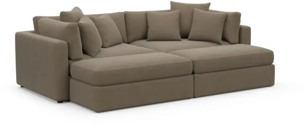 Sasha Foam Comfort Sectional - Merrimac Brownstone