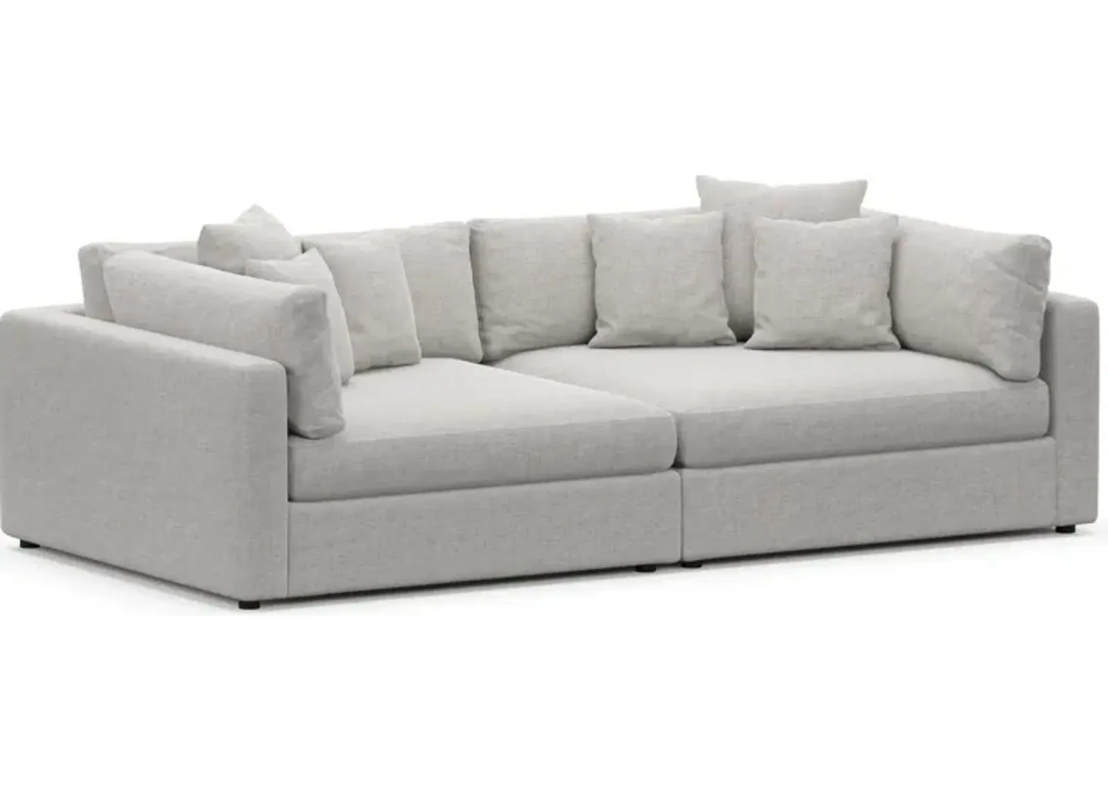 Haven Foam Comfort 2-Piece Media Sofa - Adario Fog