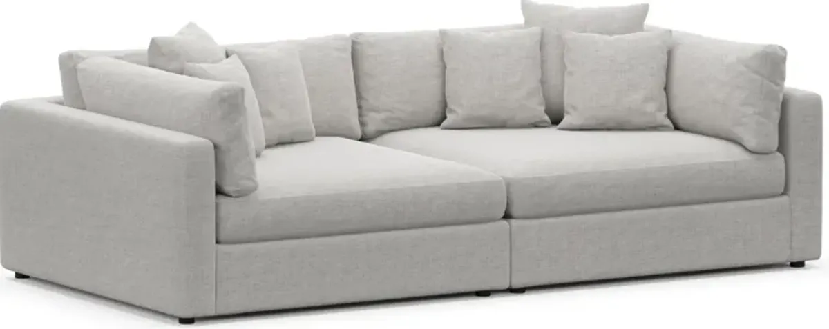 Haven Foam Comfort 2-Piece Media Sofa - Adario Fog