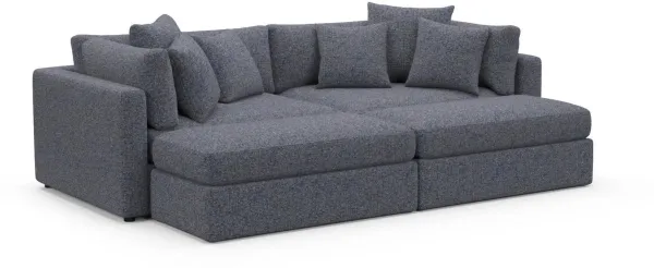 Sasha Foam Comfort Sectional - Haley Navy