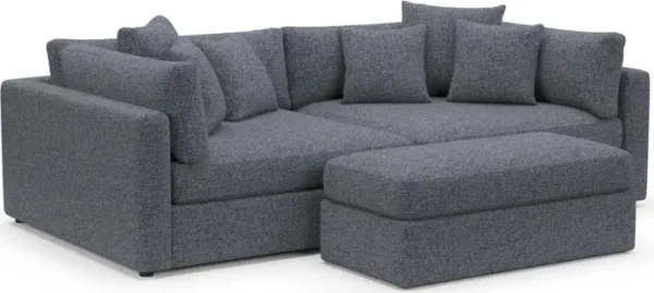 Sasha Foam Comfort Sectional - Haley Navy