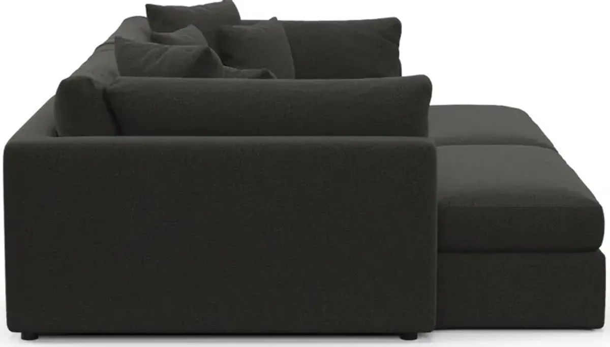 Haven Foam Comfort 2-Piece Media Sofa and 2 Ottomans - Liv Onyx