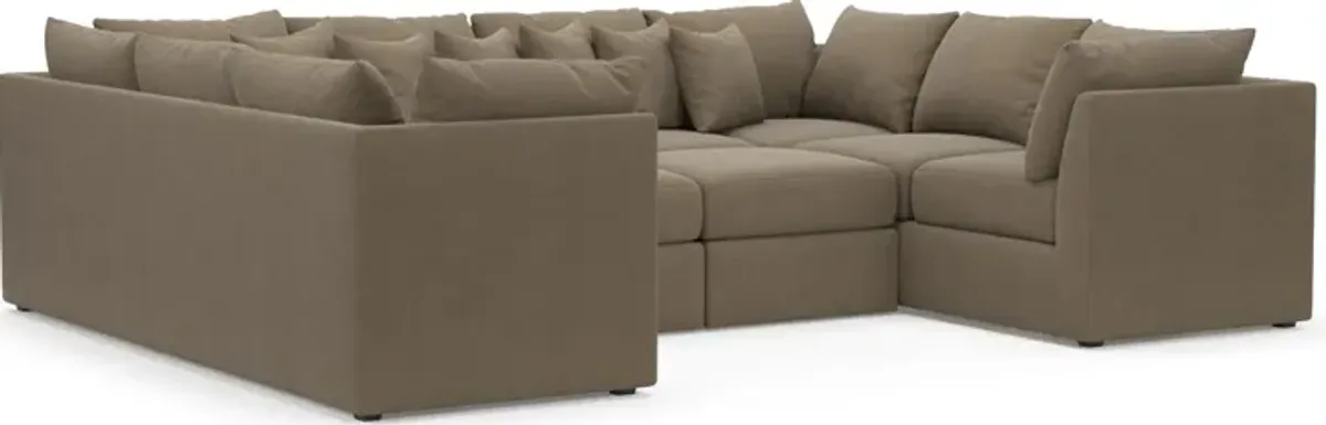 Nest Foam Comfort 5-Piece Pit Sectional - Merrimac Brownstone