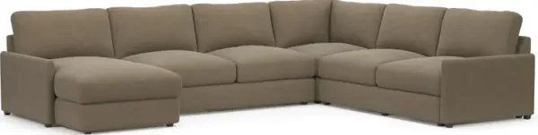 Jasper Foam Comfort 4-Piece Sectional with Chaise - Merrimac Brownstone