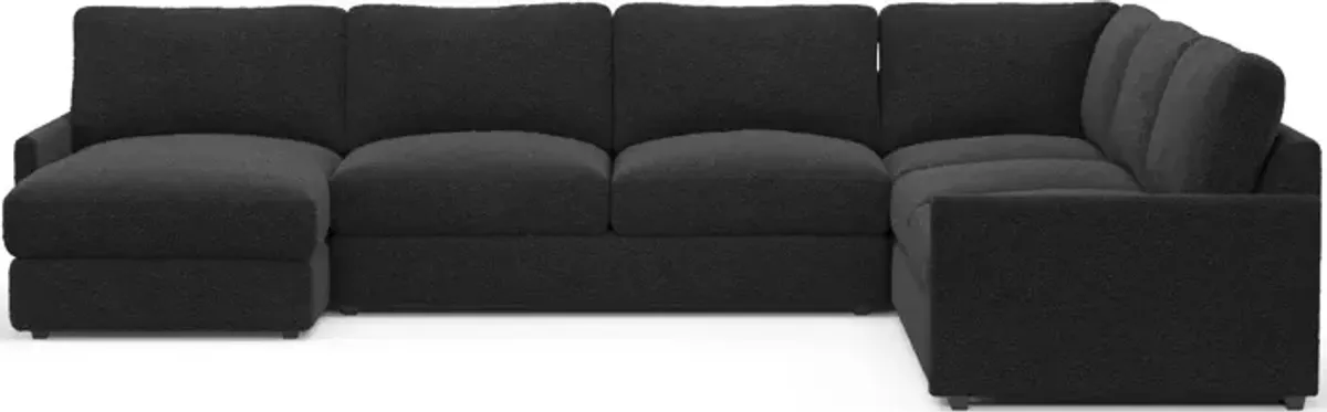 Jasper Foam Comfort 4-Piece Sectional with Left-Facing Chaise - Bloke Obsidian