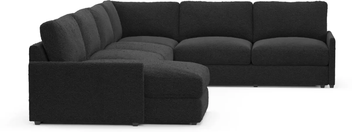 Jasper Foam Comfort 4-Piece Sectional with Left-Facing Chaise - Bloke Obsidian