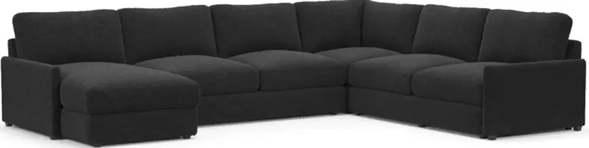 Jasper Foam Comfort 4-Piece Sectional with Left-Facing Chaise - Bloke Obsidian