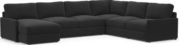 Jasper Foam Comfort 4-Piece Sectional with Left-Facing Chaise - Bloke Obsidian