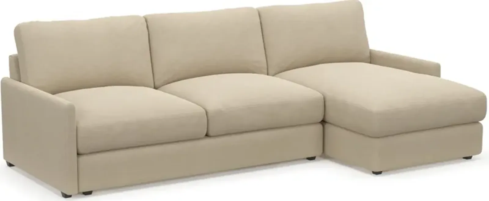 Jasper Foam Comfort 2-Piece Sectional with Right-Facing Chaise - Merrimac Ecru