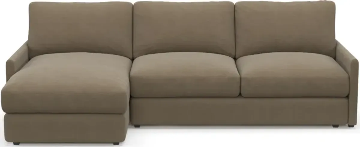 Jasper Foam Comfort 2-Piece Sectional with Chaise - Merrimac Brownstone