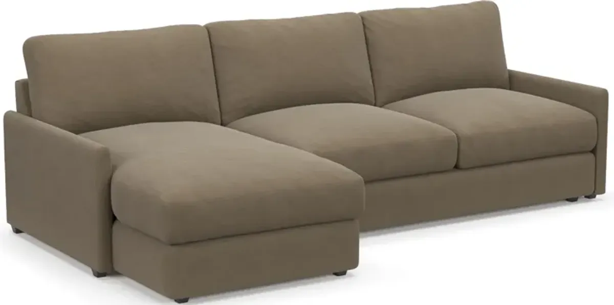 Jasper Foam Comfort 2-Piece Sectional with Chaise - Merrimac Brownstone