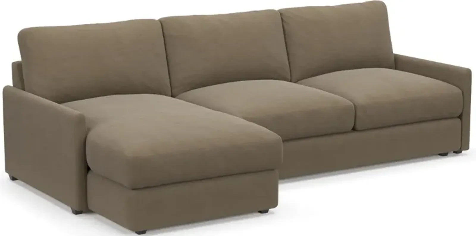 Jasper Foam Comfort 2-Piece Sectional with Chaise - Merrimac Brownstone