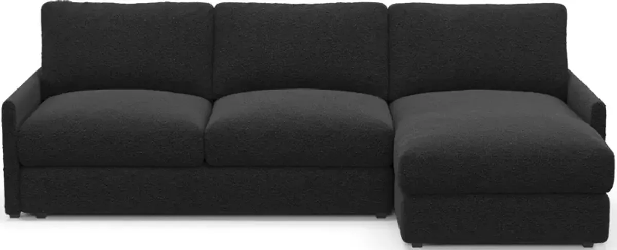 Jasper Hybrid Comfort 2-Piece Sectional with Right-Facing Chaise - Bloke Obsidian