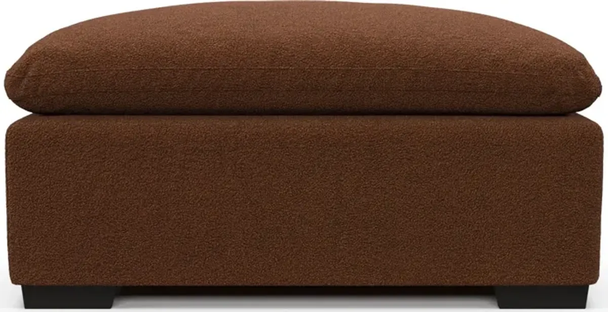 Plush Core Comfort Ottoman - Nora Chocolate