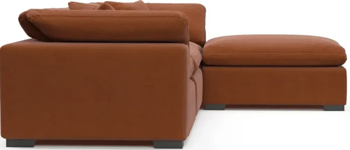 Plush Core Comfort 3-Piece Sectional and Ottoman - Merrimac Brick