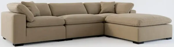 Plush Core Comfort 3-Piece Sectional and Ottoman - Merrimac Brownstone